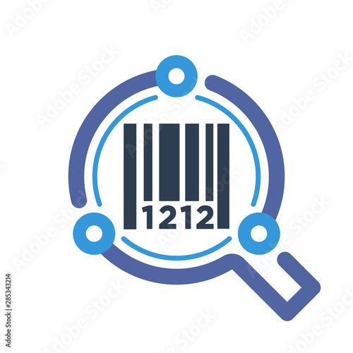 Illustration icon with the concept of smart barcode scanner