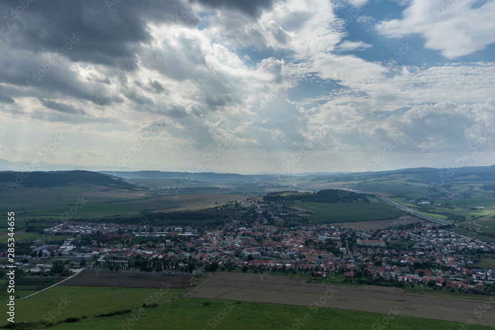 View of Spišské Podhradie seen from Spis castle, Slovakia