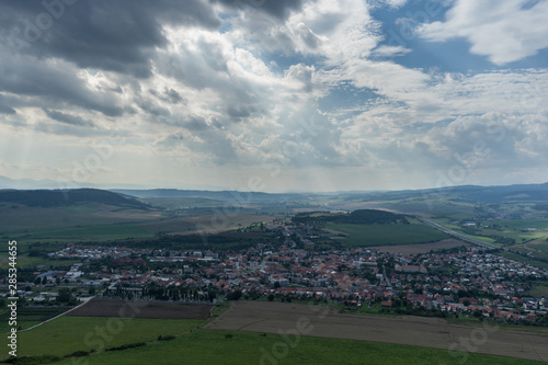 View of Spi  sk   Podhradie seen from Spis castle  Slovakia