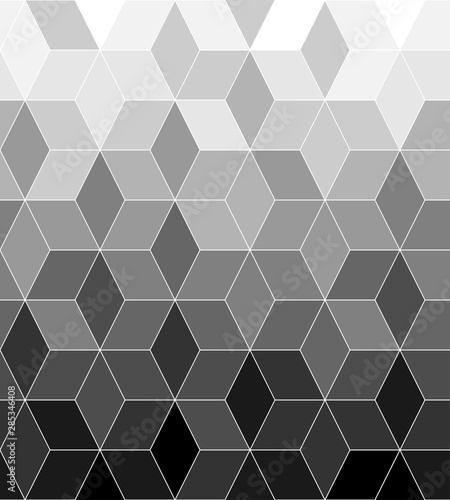 Geometric pattern with grey transition rhombus. Seamless tile background, graphic mosaic pattern. Vector illustration