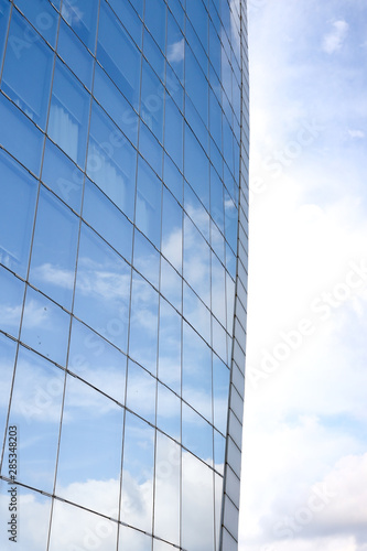 Crystal building with mirror effect
