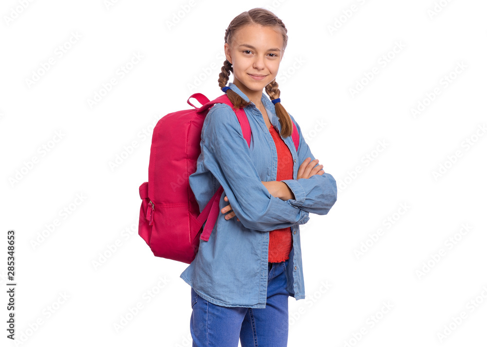 Girl wearing backpack hotsell