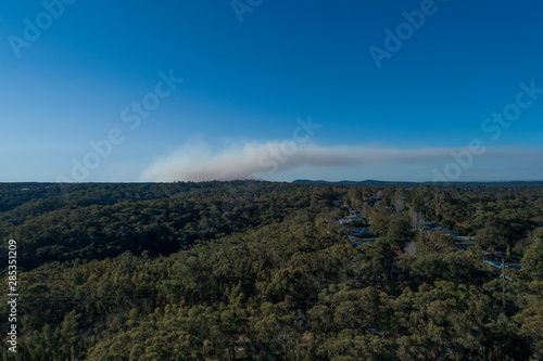 A small bushfire in The Blue Mountains in New South Wales, Australia