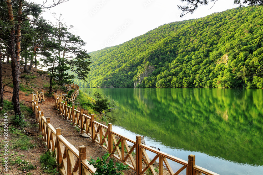 Naklejka premium Landscape of Borabay Lake in Amasya, Turkey