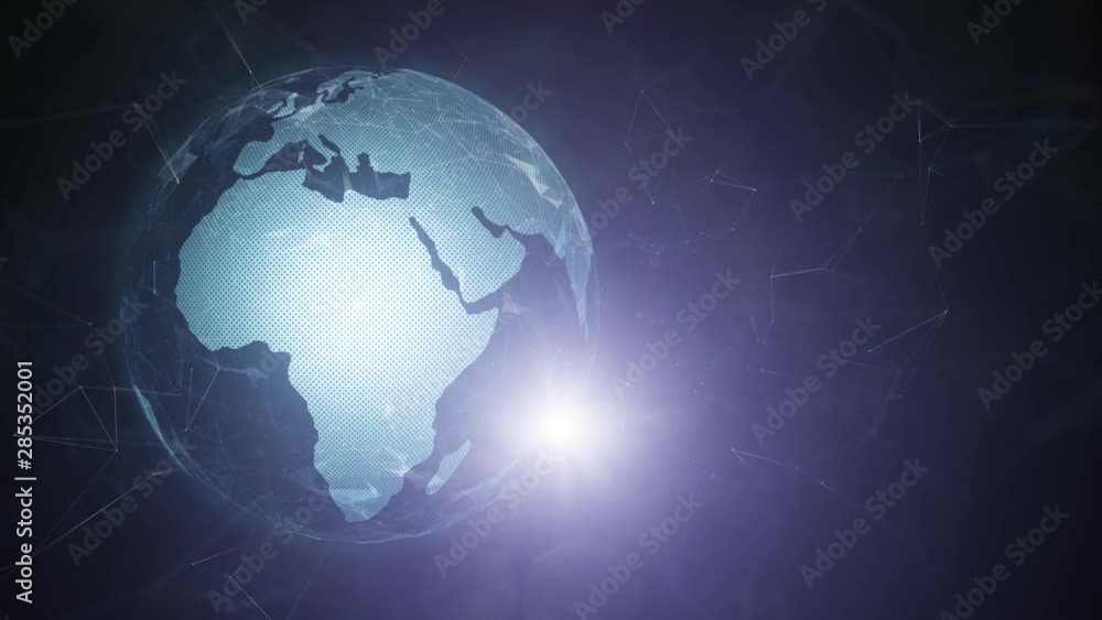 Abstract Earth globe rotation with shiny blurry lines copy space background. Abstract Earth globe rotation with shiny blurry lines copy space background.