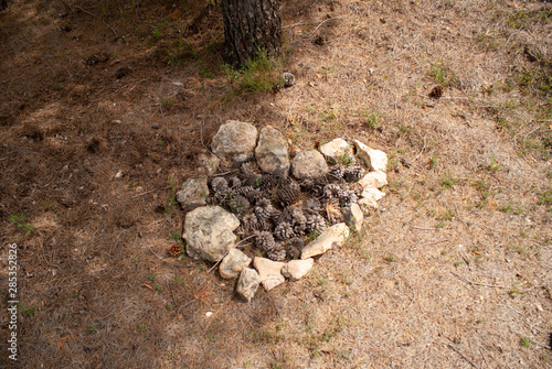 conjunto de piedras formando un corazon