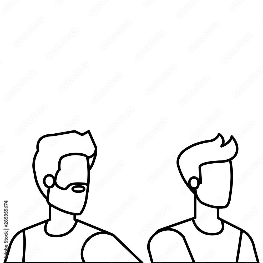 young and casual men characters young and casual men characters