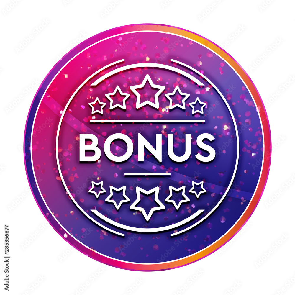 Bonus badge icon creative trendy colorful round button illustration