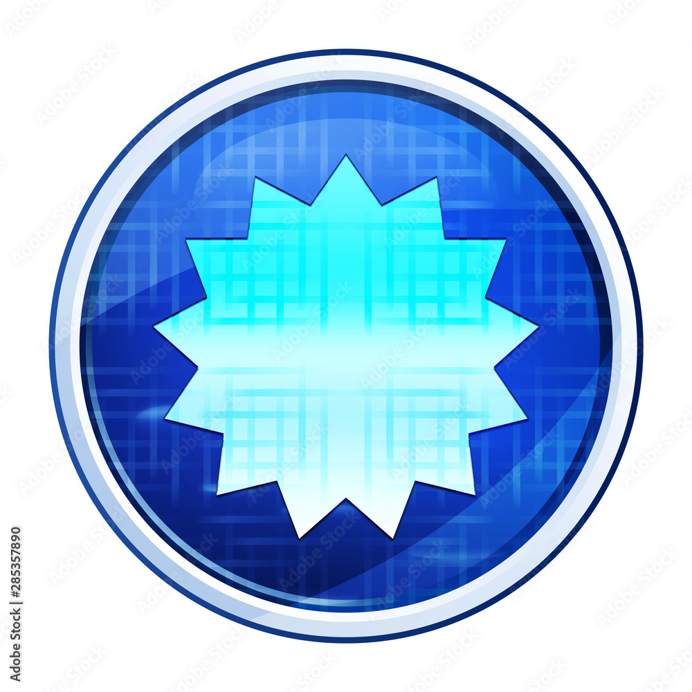 Star badge icon futuristic blue round button vector illustration