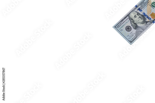 $100 bill isolated against a white background - image