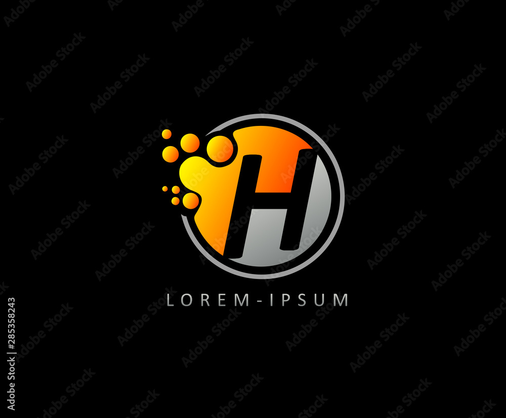 Circle Dotted Lab Letter H Logo Icon. Creative H Icon.