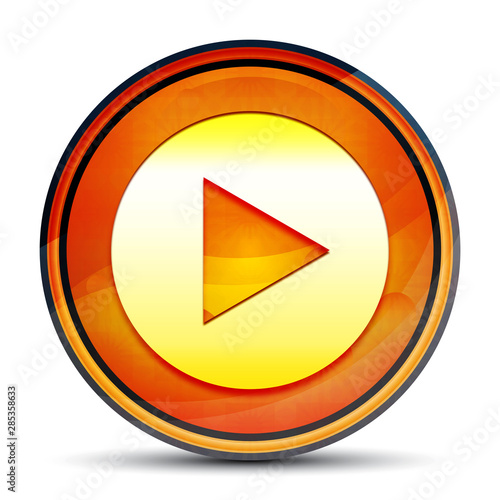 Free Download Play icon shiny bright orange round button illustration - GFXLoad