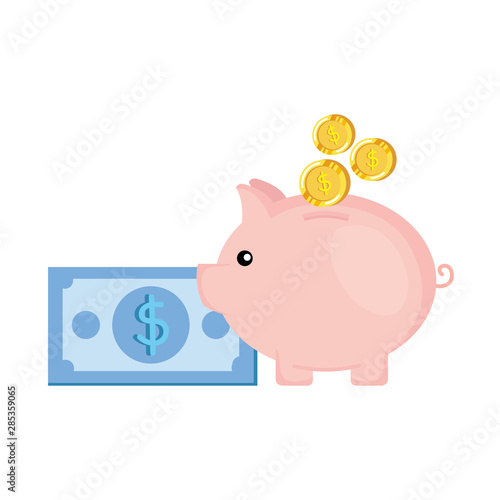 piggy savings with coins money