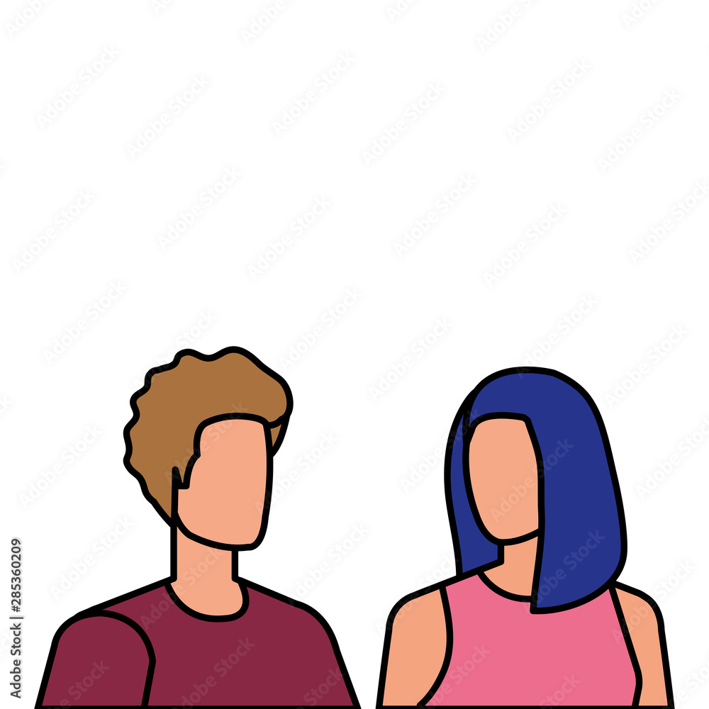 young lovers couple avatars characters young lovers couple avatars characters