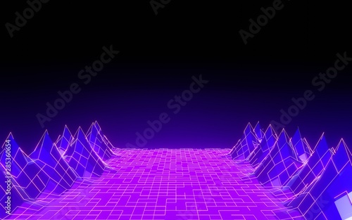Sci Fi floor background,3d rendering 