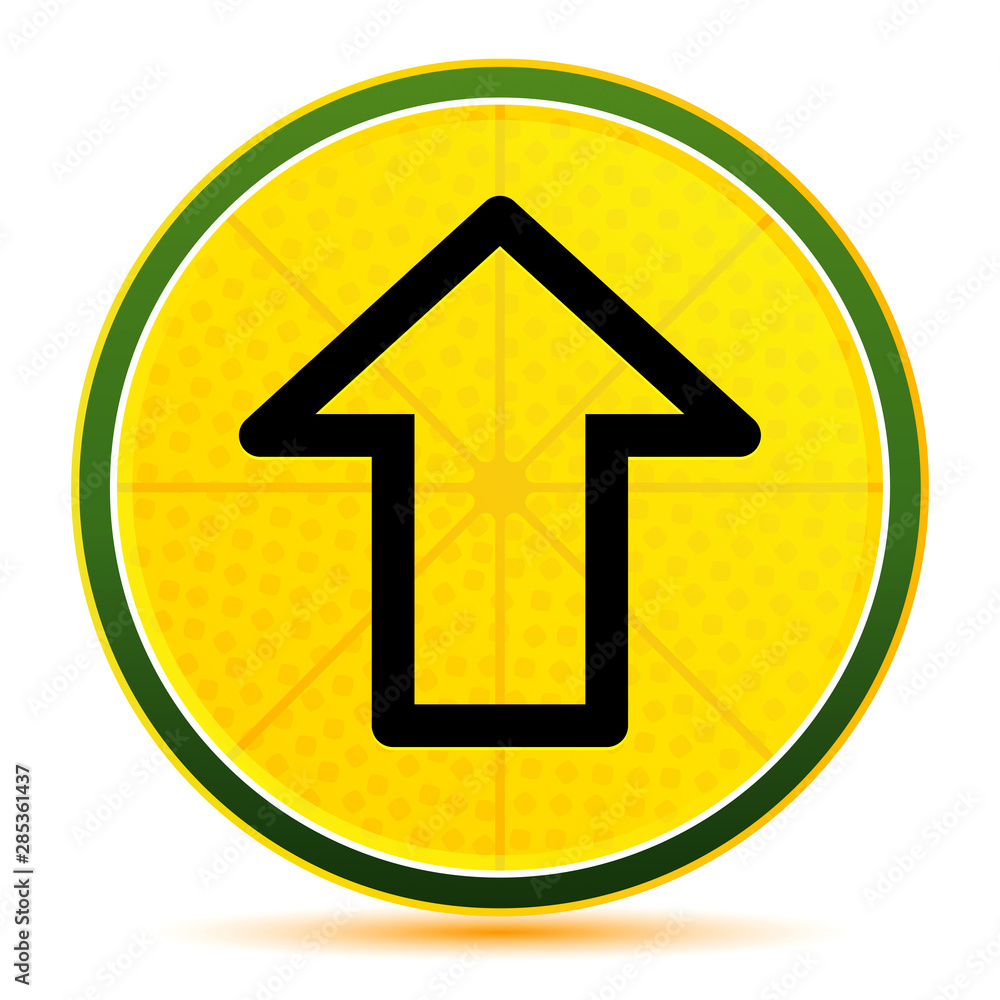 Upload icon lemon lime yellow round button illustration Upload icon lemon lime yellow round button illustration