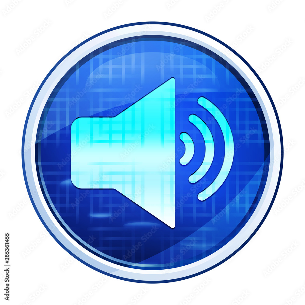 Volume speaker icon futuristic blue round button vector illustration Volume speaker icon futuristic blue round button vector illustration