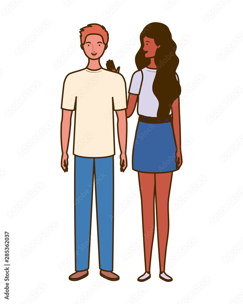 couple of people standing on white background couple of people standing on white background