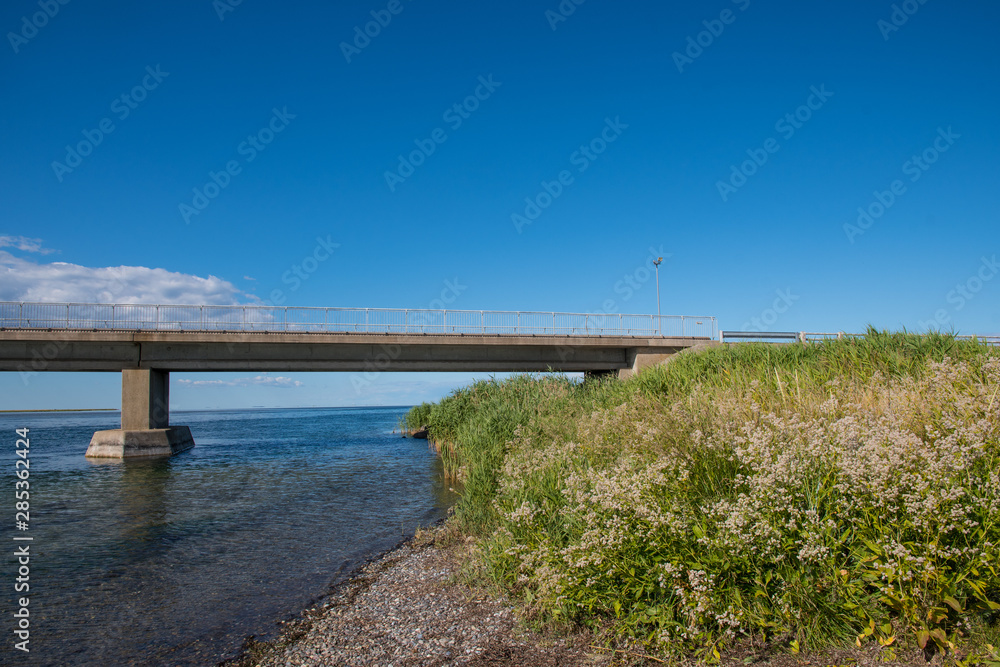 The bridge to island of Nyord in Denmark