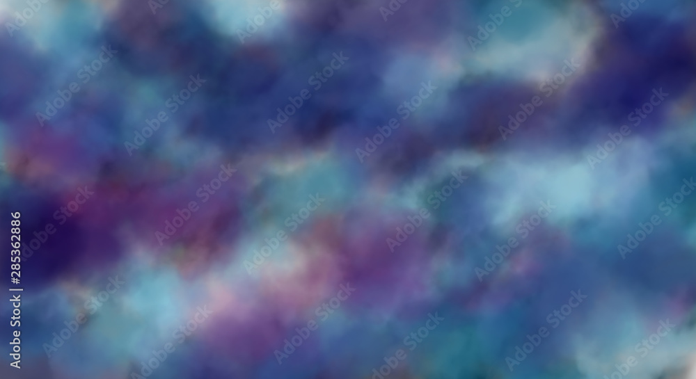 Fototapeta premium sky with clouds digital painting abstract illustration colorful purple blue smooth background