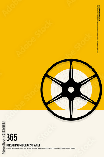 Movie and film poster design template background vintage retro style