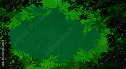 abstract digital painting green grunge floral tree background plant jungle nature