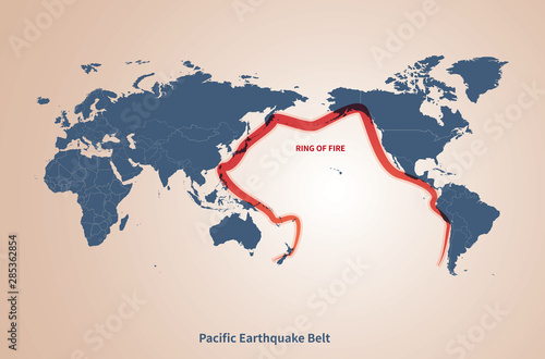 Photographie graphic vector map of world countries. earthquake map.