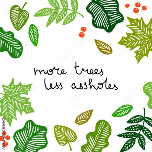 funny quote with tropical leaves
