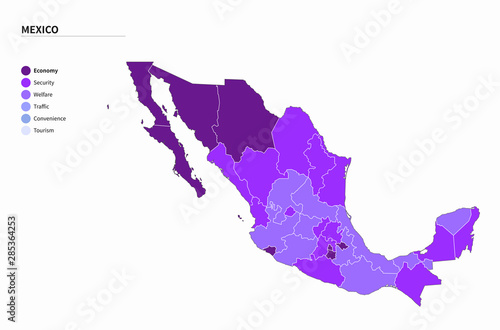graphic vector map of south...