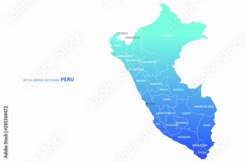 peru map. graphic vector ma...