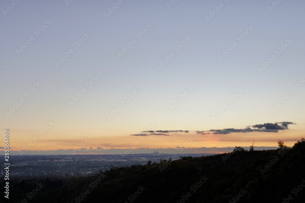 Perth at sunset from the hills