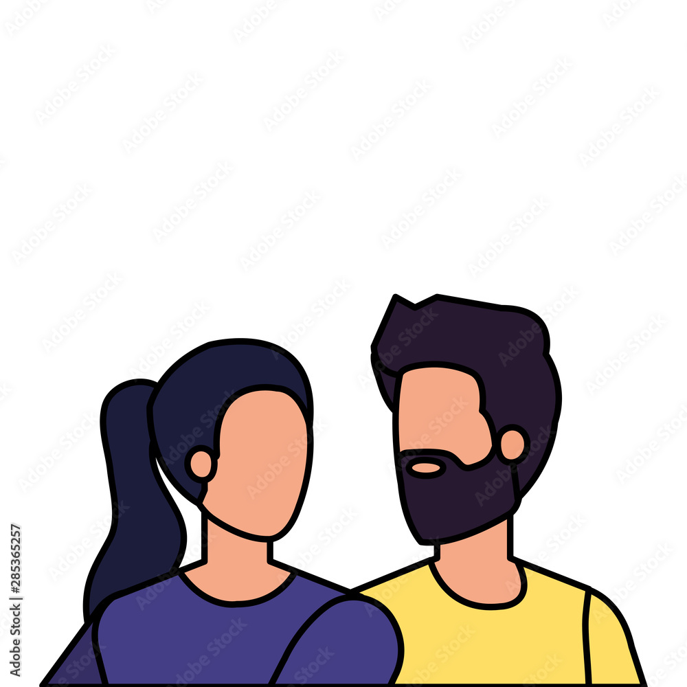 young lovers couple avatars characters young lovers couple avatars characters