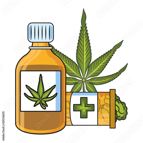 cannabis martihuana sativa hemp cartoon
