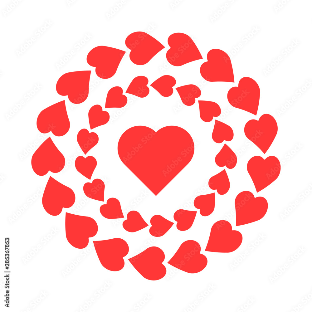 Ring of love, heart icon
