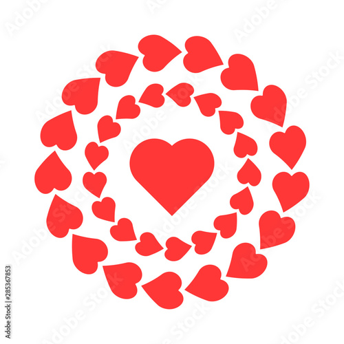 Ring of love, heart icon