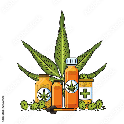 cannabis martihuana sativa hemp cartoon