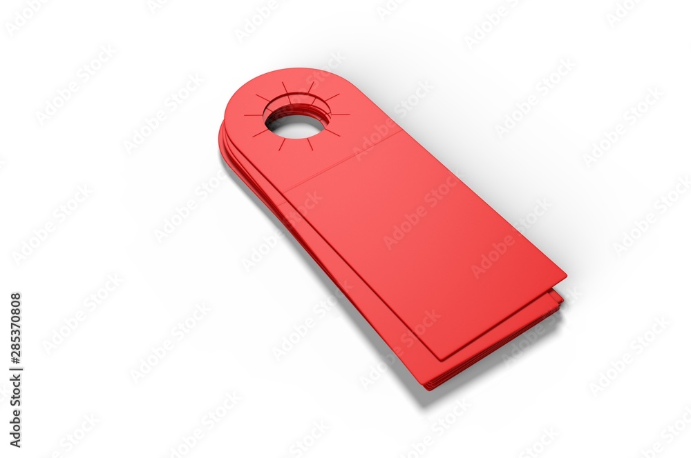 Blank bottle pop out neck hanger promotion label tag for branding, 3d render illustration. Blank bottle pop out neck hanger promotion label tag for branding, 3d render illustration.