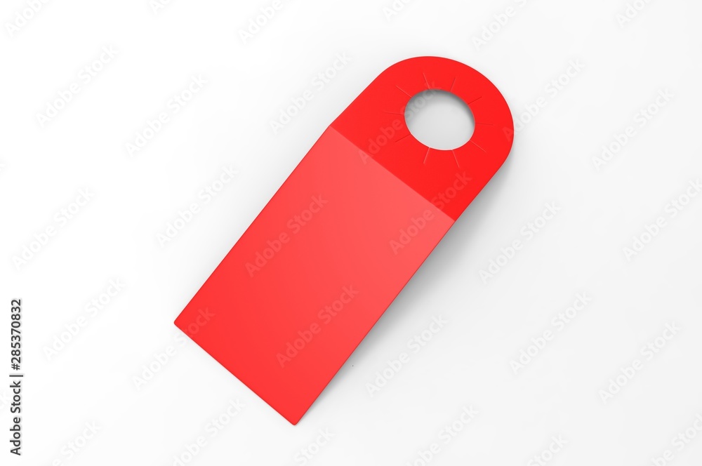 Blank bottle pop out neck hanger promotion label tag for branding, 3d render illustration. Blank bottle pop out neck hanger promotion label tag for branding, 3d render illustration.