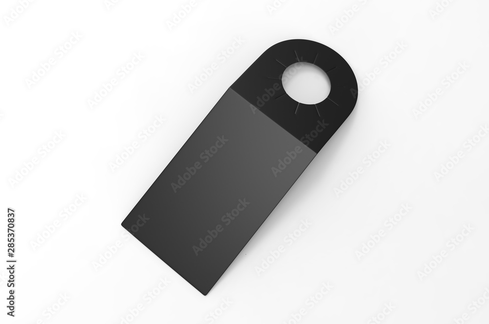 Blank bottle pop out neck hanger promotion label tag for branding, 3d render illustration. Blank bottle pop out neck hanger promotion label tag for branding, 3d render illustration.