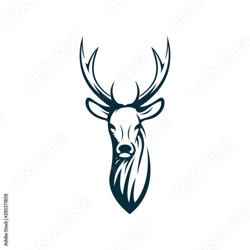 deer head logo template illustration
