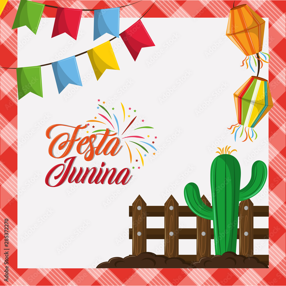 Obraz premium festa junina concept cartoon