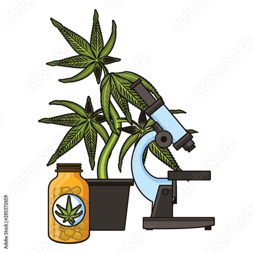 cannabis martihuana sativa hemp cartoon