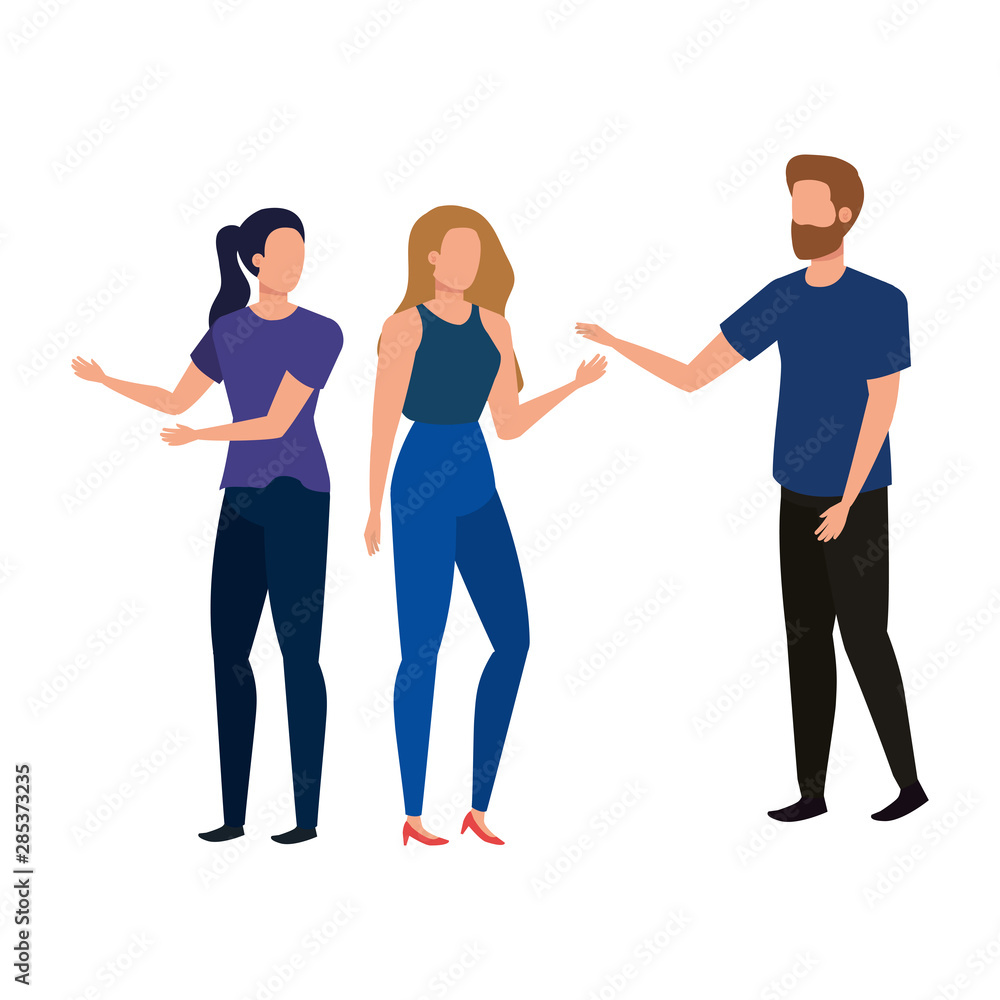 Fototapeta premium group of people avatars characters