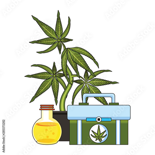cannabis martihuana sativa hemp cartoon