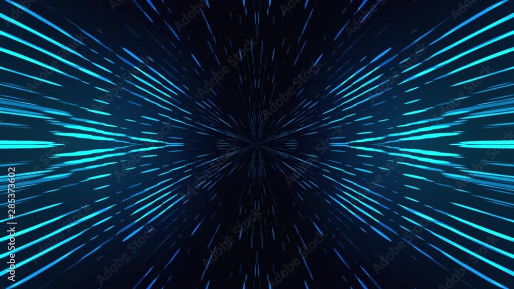 Blue shining particles from the center form rays on a black background. Computer generated fractal image, 3d rendering Blue shining particles from the center form rays on a black background. Computer generated fractal image, 3d rendering