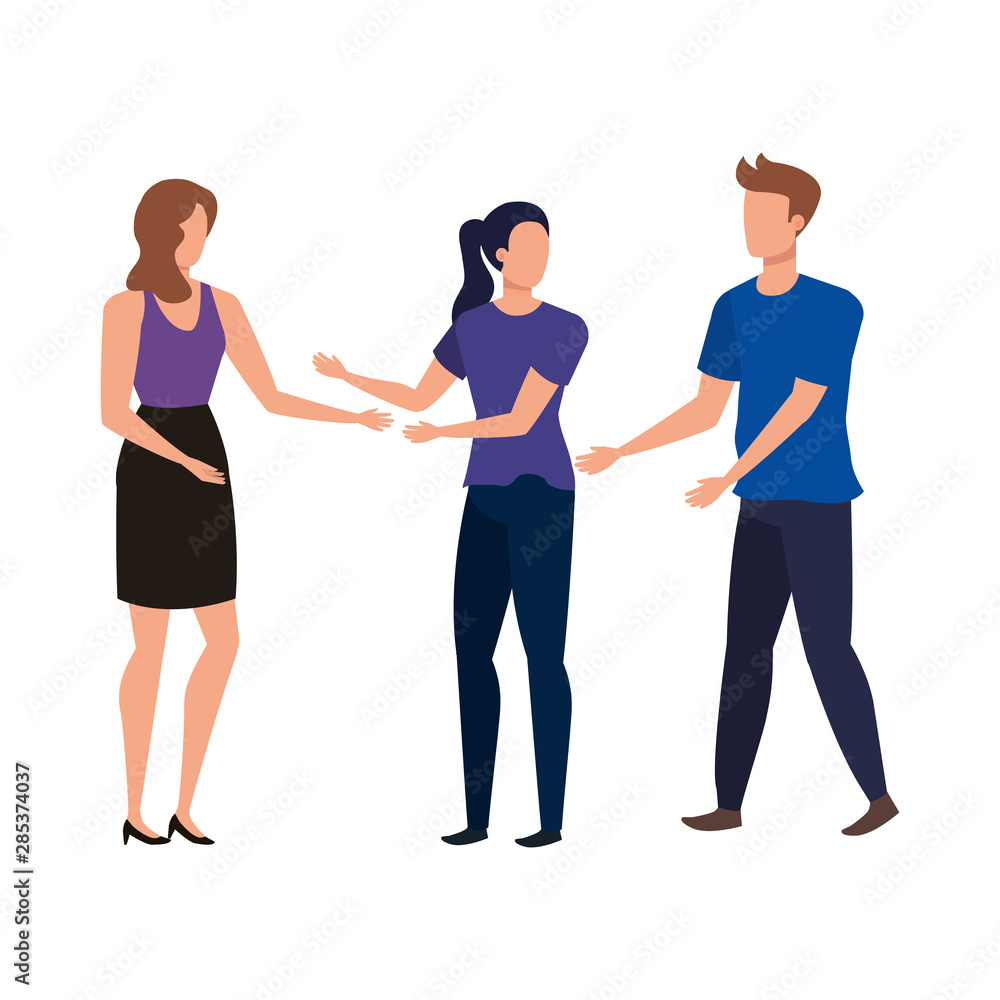 Obraz premium group of people avatars characters