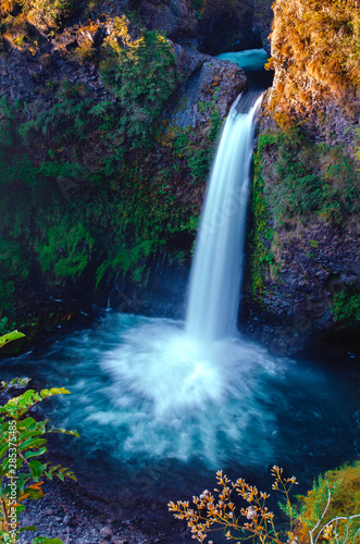 Newen waterfall in Cherquenco village 