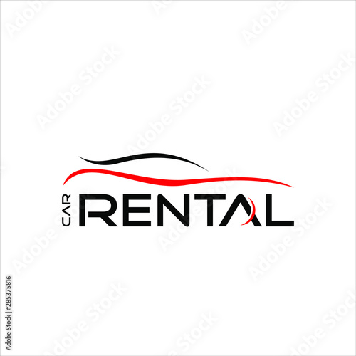 modern car outline vector. transportation logo template. sticker design idea