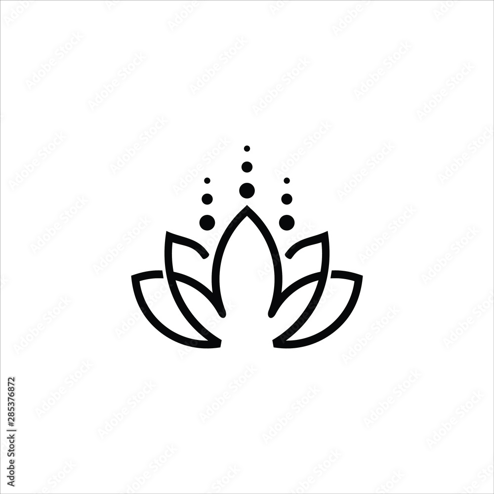simple lotus line medical logo design idea