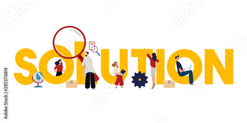 Solution problem solving together finding idea for company management. Team working together.